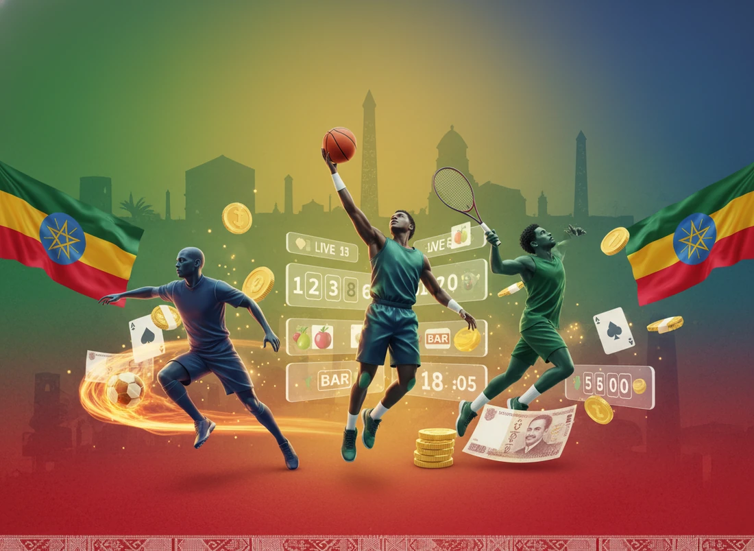 Habtam Bet sportsbook interface with live football betting options